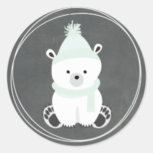 Sticker Rond Baby shower inspiré du tableau de bord de l'ours p