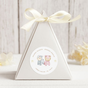 Sticker Rond Baby shower Jouets Pastel Plush