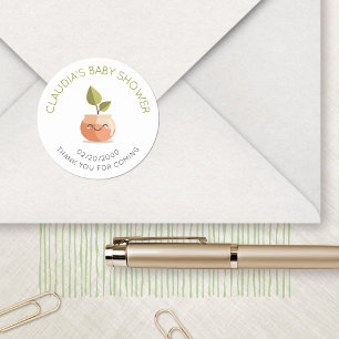 Sticker Rond Baby shower Little Sprout