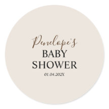 Sticker rond Baby shower minimaliste