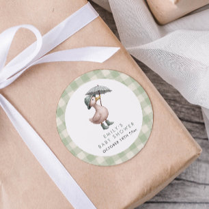 Sticker Rond Baby-Shower Mixte pour Petit Caneton
