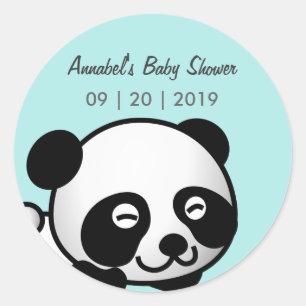 Sticker Rond Baby shower Panda