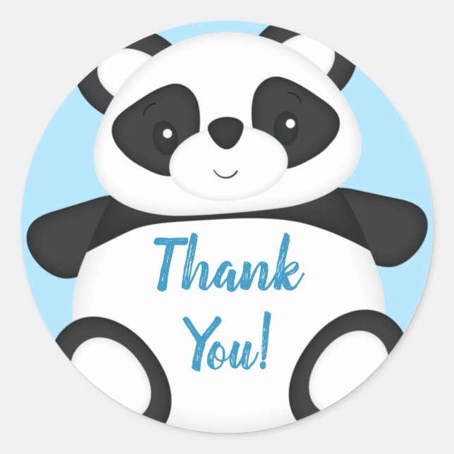 Sticker Rond Baby shower Panda Bear (Devant)