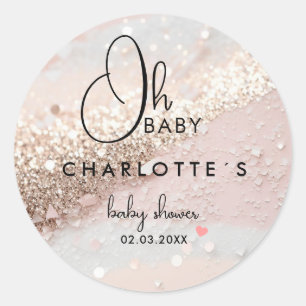 Sticker Rond Baby shower parties scintillant
