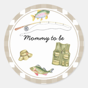 Sticker Rond Baby shower pêcheur - Maman à être