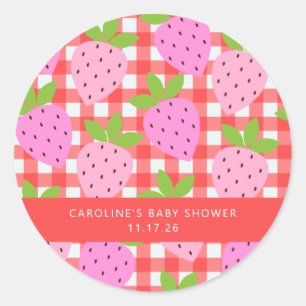 Sticker Rond Baby shower personnalisé mignon Vintage à la frais