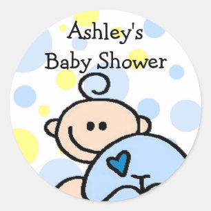 Sticker Rond Baby shower personnalisé vous êtes invité