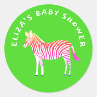 Baby shower personnalisé Zèbres colorés mignons