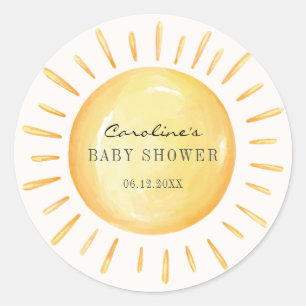 Sticker Rond Baby Shower Petit Rayon De Soleil