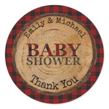 Baby shower Plaid Rustique Buffalo Personnalisé