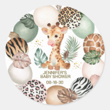 Baby shower Poster de animal Baby Giraffe Safari