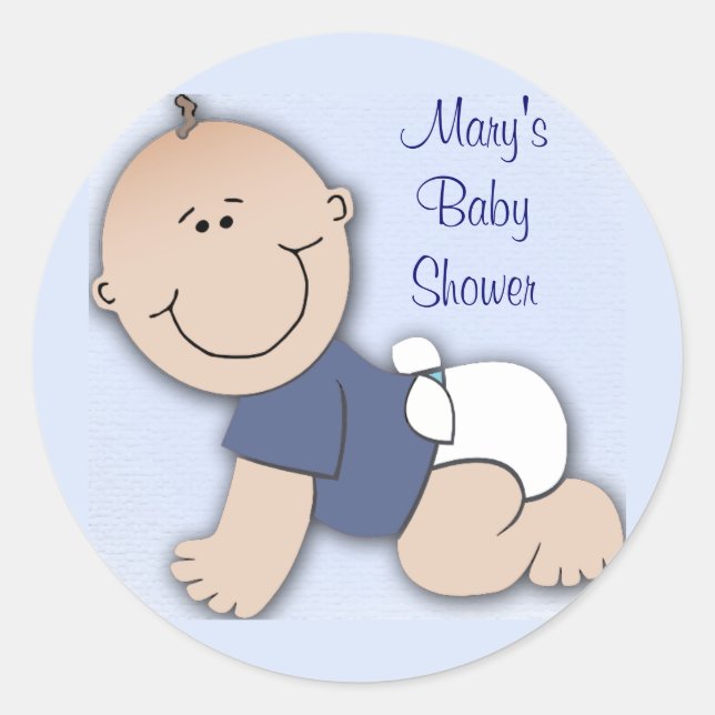 Sticker Rond Baby shower pour garçon (Devant)