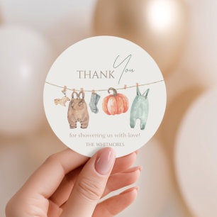 Sticker Rond Baby shower pour garçon de petite Citrouille