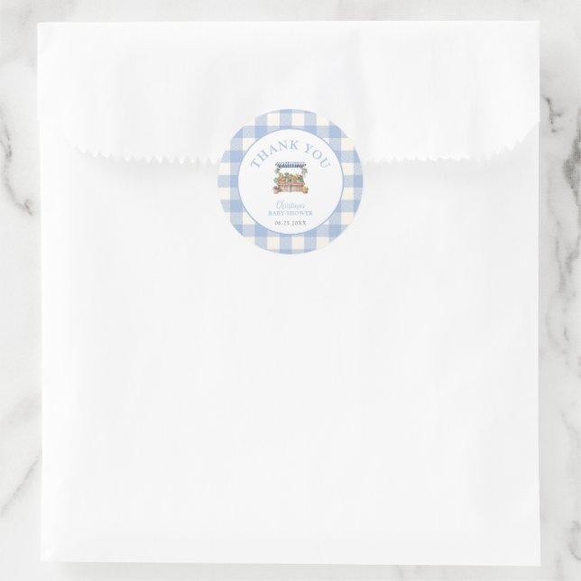 Sticker Rond Baby shower pour garçons cultivé localement (Sac)