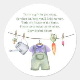 Sticker Rond Baby shower - prière pour bébé né localement
