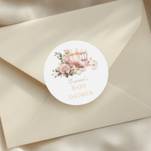 Sticker Rond Baby shower Princess Carrie Vintage rose Roses