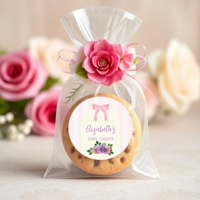 Sticker Rond Baby shower rose Rose (Créateur téléchargé)