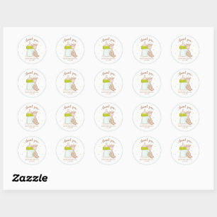 Sticker Rond Baby shower sauvage Jungle Safari