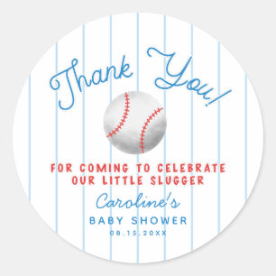Sticker Rond Baby shower sportif de baseball favori du Merci