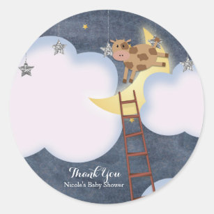 Sticker Rond Baby shower Storybook Nursery Rhyme Custom Faveur