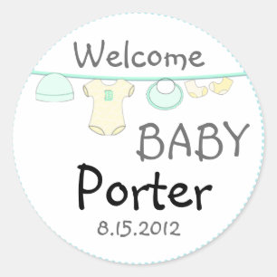 Sticker rond Baby shower Surprise