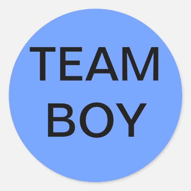 Sticker Rond Baby shower Team Boy (Devant)