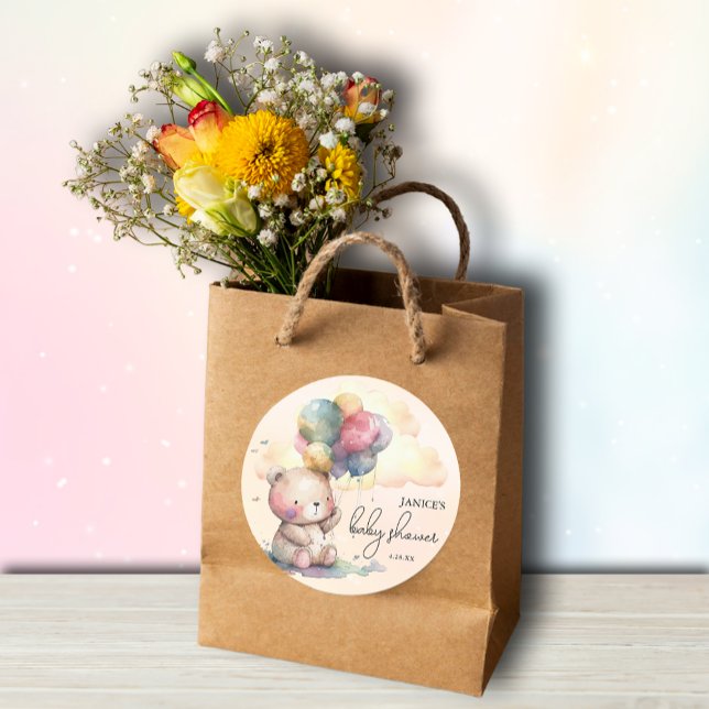 Sticker Rond Baby shower Teddy Bear (Créateur téléchargé)