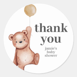 Sticker Rond Baby shower Teddy Bear