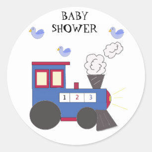 Sticker Rond Baby Shower Train Choo Choo
