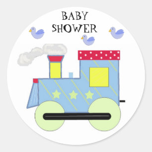 Sticker Rond Baby Shower Train Choo Choo