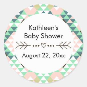 Sticker Rond Baby shower tribal Sexe Révéler Faveur