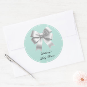 Sticker Rond Baby shower Turquoise moderne Baby and Co.