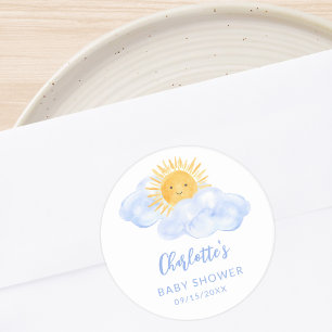 Sticker Rond Baby Shower Un Petit Rayon De Soleil