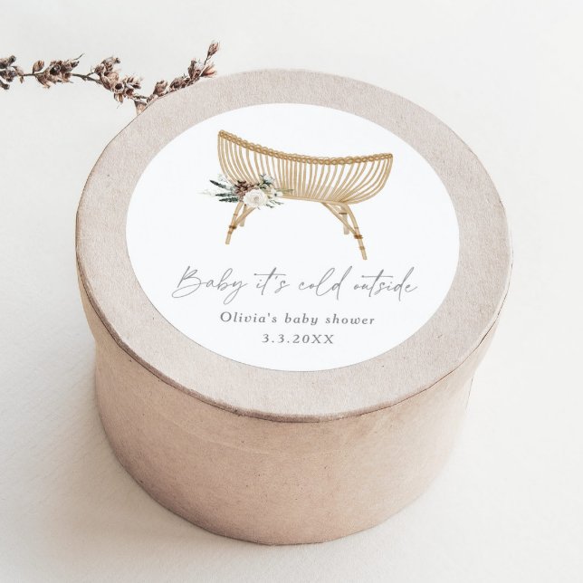 Sticker Rond Baby shower vert éternel de nursery boho (Créateur téléchargé)