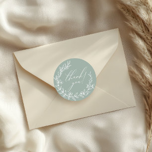 Sticker Rond Baby shower vert vintage intemporel