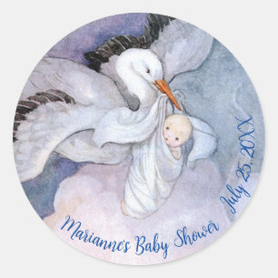 Sticker Rond Baby shower vintage de livraison spéciale