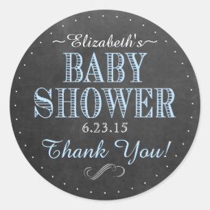 Sticker Rond Baby shower vintage de typographie de sembler de