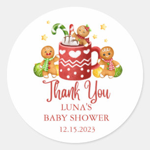 Sticker Rond Baby Son Froid À L'Extérieur Baby shower Confortab