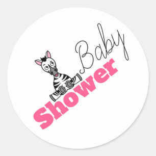 Sticker Rond Baby Zebra, Baby shower