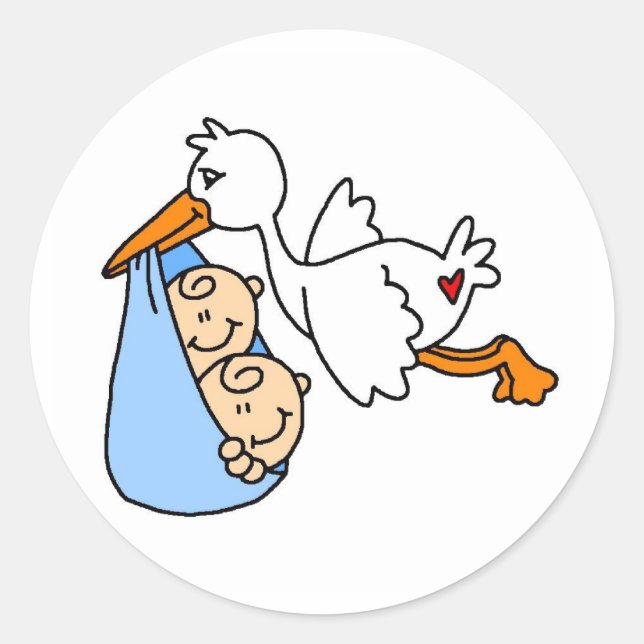 STICKER ROND BABYSTORKTWINS (Devant)
