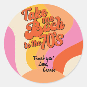 Sticker Rond Bach à les années 70 Retro Super Sunset Bacheloret