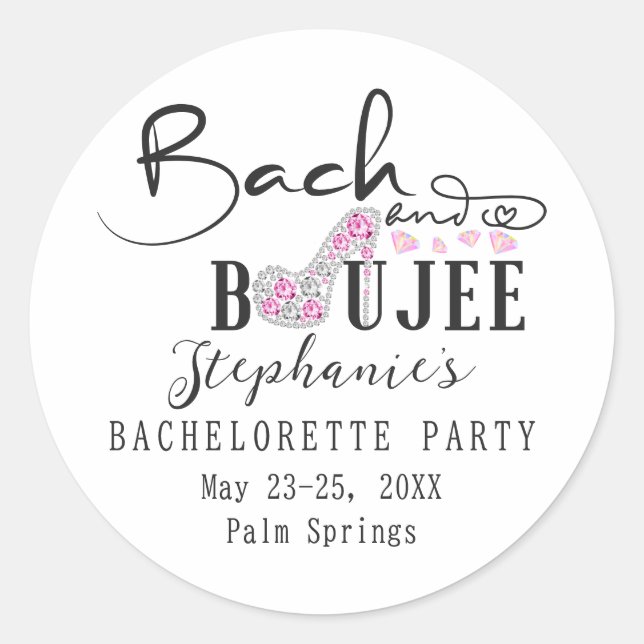 Sticker Rond Bach & Boujee Diamond Bachelorette Affiche de bien (Devant)