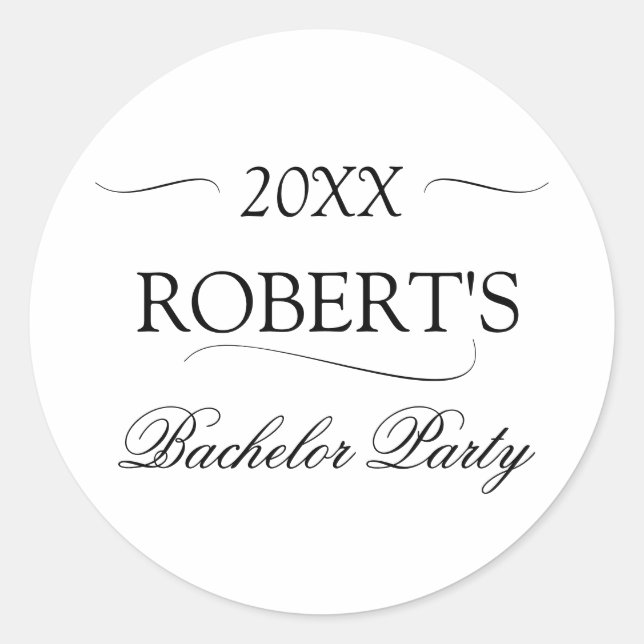 Sticker Rond Bachelor minimaliste (Devant)