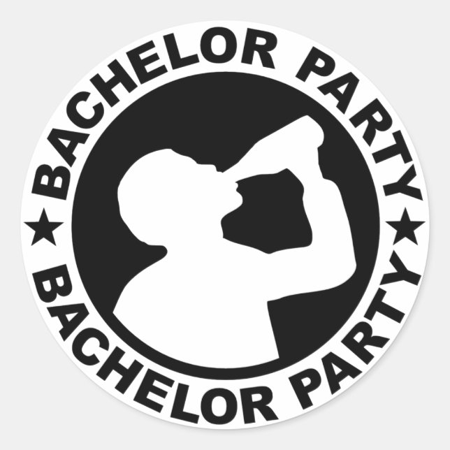 Sticker Rond Bachelor Party boisson (Devant)