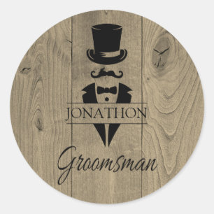 Sticker Rond Bachelor Party Groomsman Mariage Packaging Étiquet