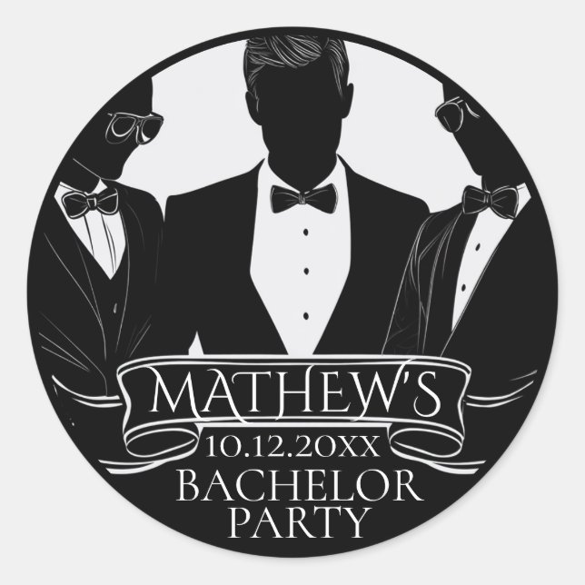 Sticker Rond Bachelor Party Poker Chip (Devant)