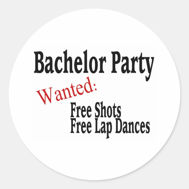 Sticker Rond Bachelor Party (Shots et Danses de lap) (Devant)
