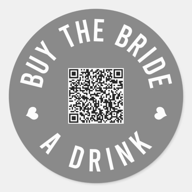 Sticker Rond Bachelorette Acheter L'Épouse A Drink Venmo QR Cod (Devant)