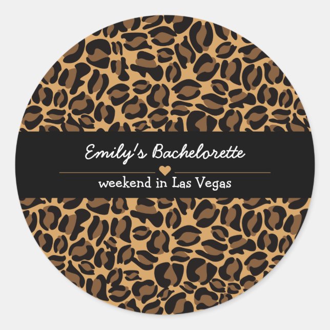 Sticker Rond Bachelorette Bride Boujee Empreinte de léopard bra (Devant)
