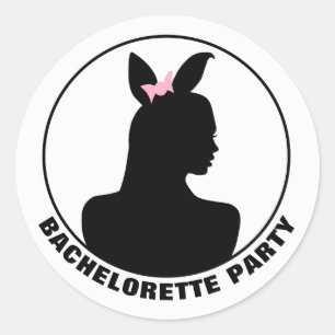 Sticker Rond Bachelorette de fille lapin rose